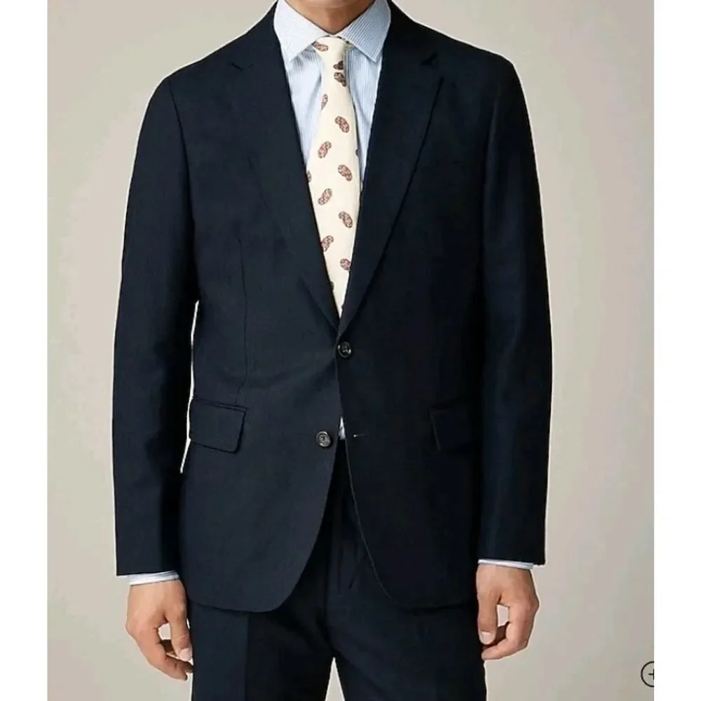 J.Crew Blazer Navy Blue jacket Sasual knit Medium 38 suit Wool Sport Coat NWT‎